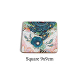 Table Mat Round Dining Table Placemats Square Wooden Cup Pad Cork Flowers Insulation Mat Round Coasters Pad Coaster Kitchen Mat