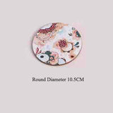 Table Mat Round Dining Table Placemats Square Wooden Cup Pad Cork Flowers Insulation Mat Round Coasters Pad Coaster Kitchen Mat