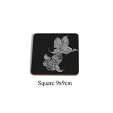 Square Wooden Table Coasters Hot Pad Cork Animal Table Mat Round Placemat Dining Table Mats Kitchen Accessories Decoration Home