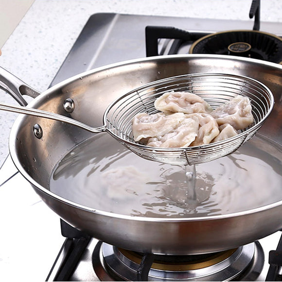 New Arrival Skimmer Oval Fine Mesh Stainless Steel Food Oil Pot Strainer Ladle Kitchen Tools