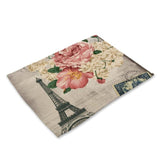 British Style Stamp Flower Tower Pattern Table Mat Rose Table Napkin Placemat Kitchen Decoration Dining Accessories