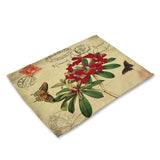 British Style Stamp Flower Tower Pattern Table Mat Rose Table Napkin Placemat Kitchen Decoration Dining Accessories