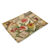 British Style Stamp Flower Tower Pattern Table Mat Rose Table Napkin Placemat Kitchen Decoration Dining Accessories