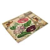 British Style Stamp Flower Tower Pattern Table Mat Rose Table Napkin Placemat Kitchen Decoration Dining Accessories