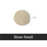 Natural Straw Placemats Coasters Dining Table Mats Woven Cup Rattan Drink Coaster Heat Insulation pads Kitchen Accessories