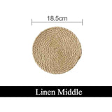 Natural Straw Placemats Coasters Dining Table Mats Woven Cup Rattan Drink Coaster Heat Insulation pads Kitchen Accessories