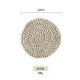 Rattan Placemats Straw Cup Coasters Dining Table Mat Heat Insulation Pot Holder Wicker Drink Coaster Kitchen Accessories