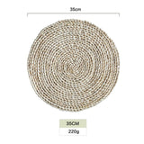 Rattan Placemats Straw Cup Coasters Dining Table Mat Heat Insulation Pot Holder Wicker Drink Coaster Kitchen Accessories