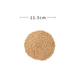 Rattan Placemats Straw Cup Coasters Dining Table Mat Heat Insulation Pot Holder Wicker Drink Coaster Kitchen Accessories