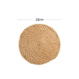 Rattan Placemats Straw Cup Coasters Dining Table Mat Heat Insulation Pot Holder Wicker Drink Coaster Kitchen Accessories